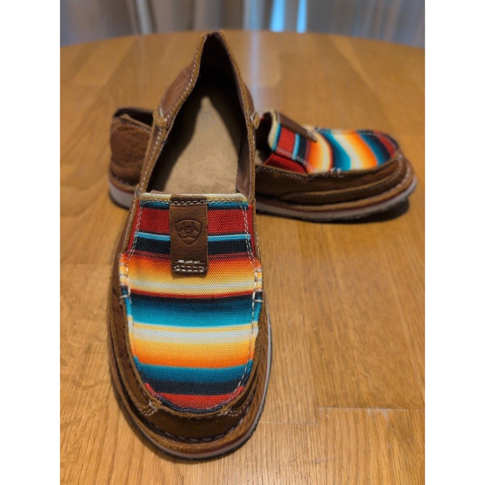 Ariat Cruiser Shoes Womens Size 7B Brown Serape Aztec Slip On Leather Excellent!